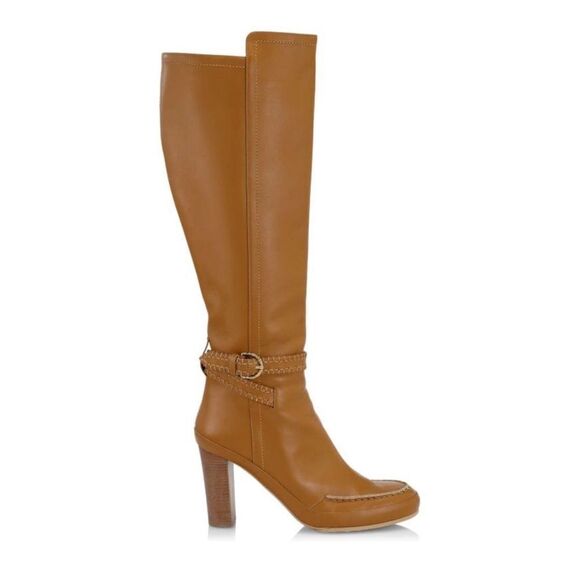 ULLA JOHNSON Adler Leather Buckle Knee High Boots size 37 - Picture 1 of 15